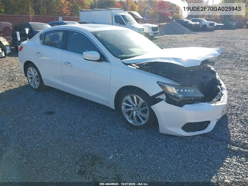 ACURA ILX 2016, VIN 19UDE2F70GA025943