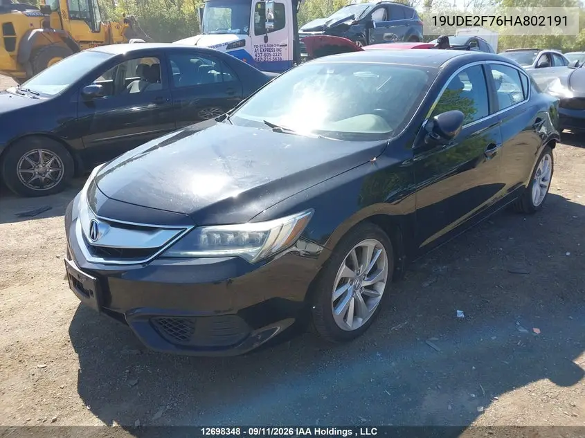 2017 ACURA ILX VIN 19UDE2F76HA802191 — фото 2