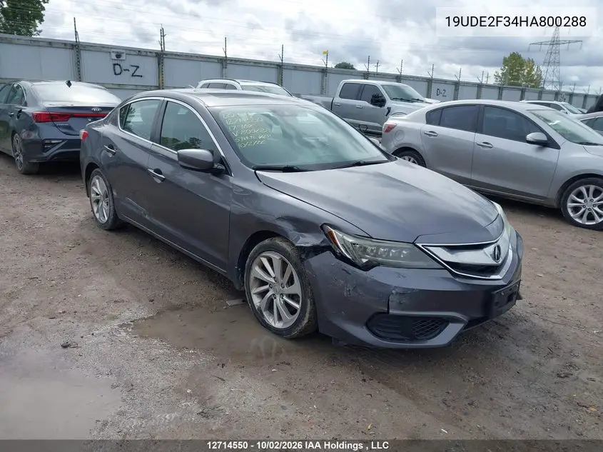 ACURA ILX 2017, VIN 19UDE2F34HA800288
