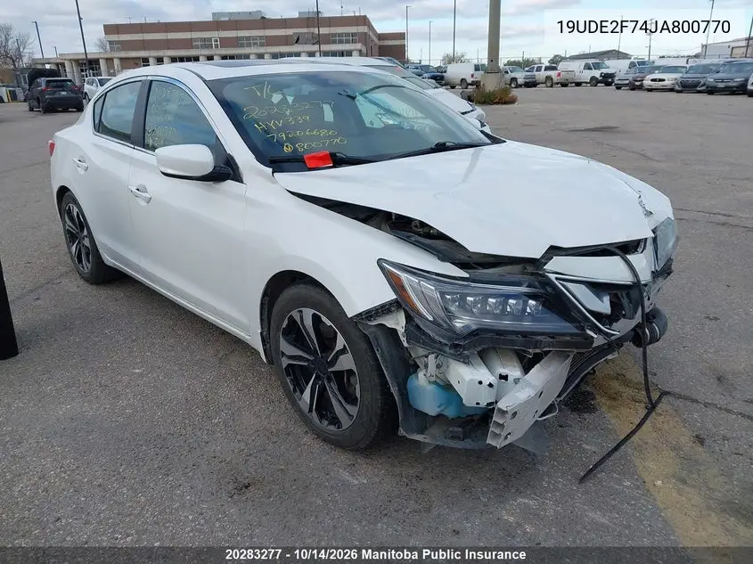 ACURA ILX 2018, VIN 19UDE2F74JA800770