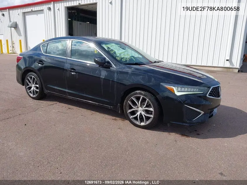 ACURA ILX 2019, VIN 19UDE2F78KA800658