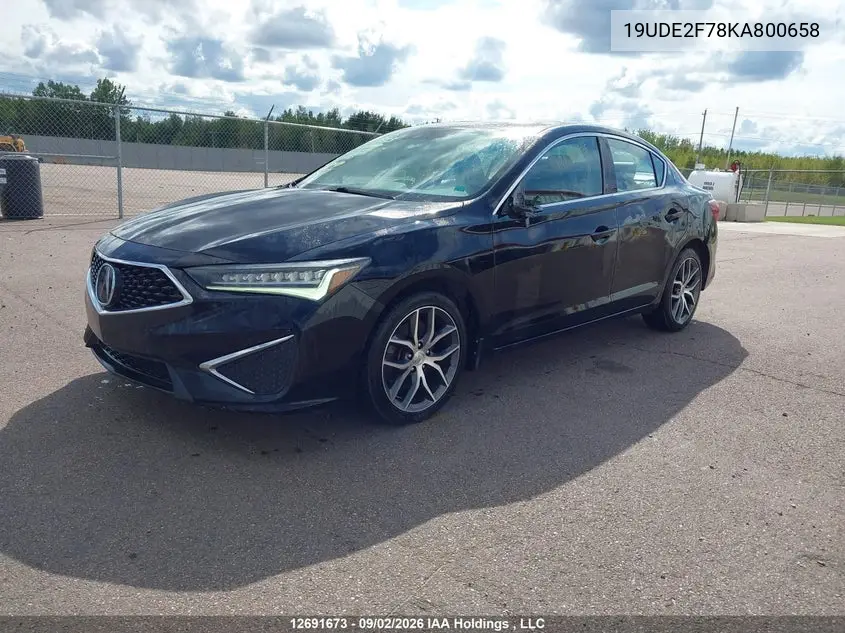 2019 ACURA ILX VIN 19UDE2F78KA800658 — фото 2