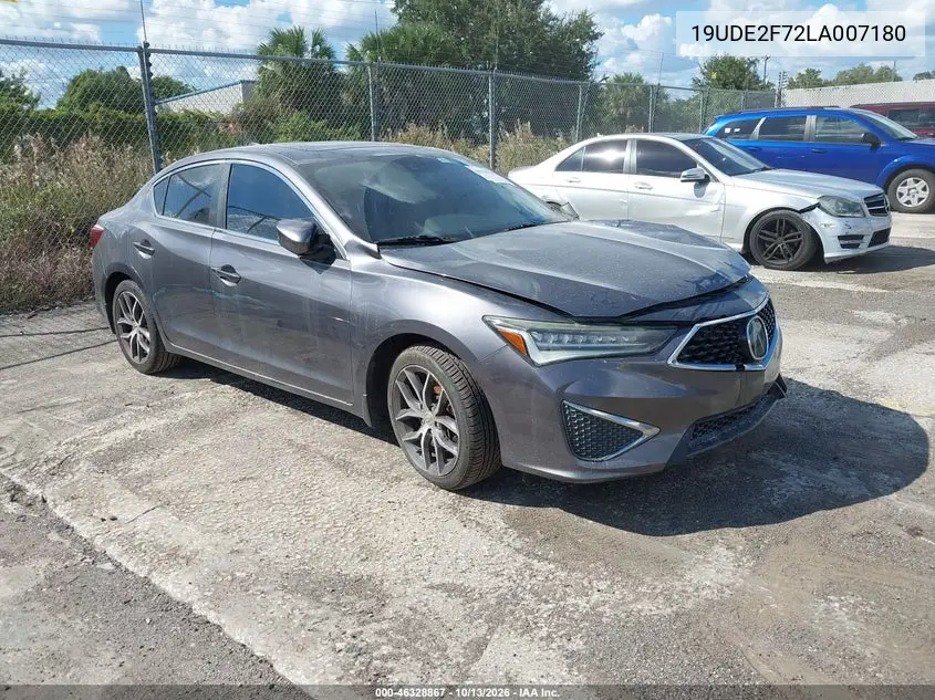 ACURA ILX 2020, VIN 19UDE2F72LA007180