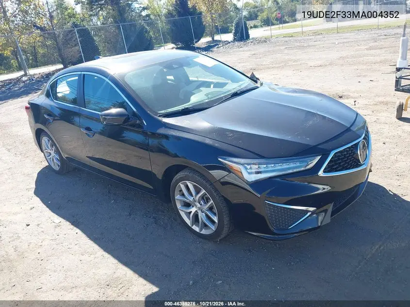 ACURA ILX 2021, VIN 19UDE2F33MA004352