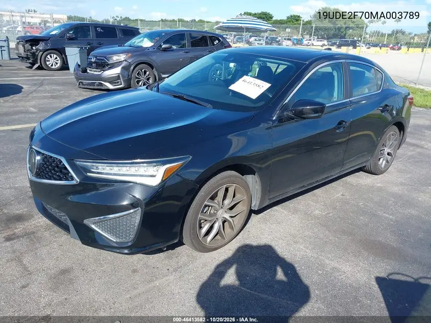 2021 ACURA ILX VIN 19UDE2F70MA003789 — фото 2