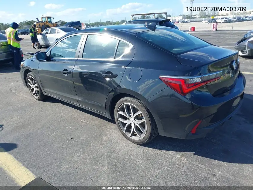 2021 ACURA ILX VIN 19UDE2F70MA003789 — фото 3