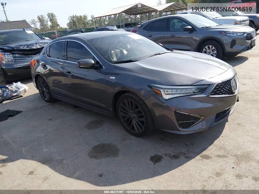 ACURA ILX 2022, VIN 19UDE2F85NA006519