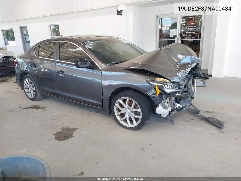 ACURA ILX 2022, VIN 19UDE2F37NA004341