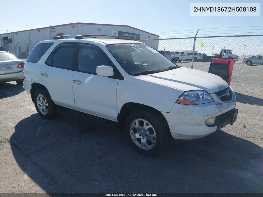 ACURA MDX 2002, VIN 2HNYD18672H508108