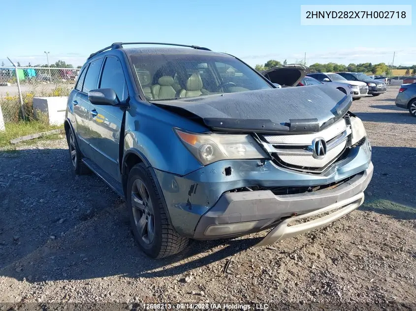 ACURA MDX 2007, VIN 2HNYD282X7H002718