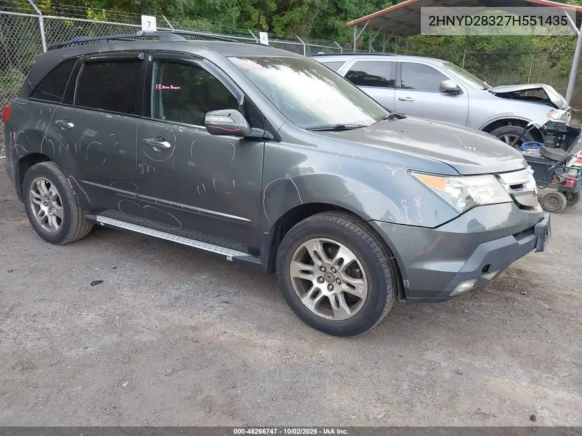 ACURA MDX 2007, VIN 2HNYD28327H551435