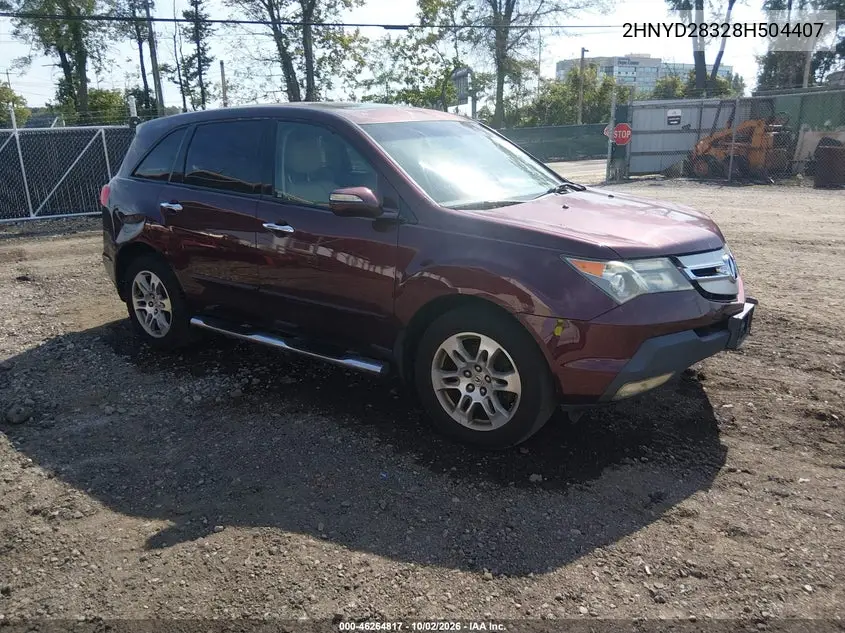 ACURA MDX 2008, VIN 2HNYD28328H504407
