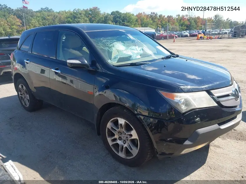 ACURA MDX 2008, VIN 2HNYD28478H512544