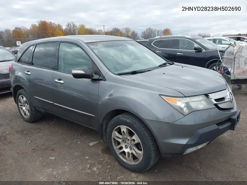 ACURA MDX 2008, VIN 2HNYD28238H502690