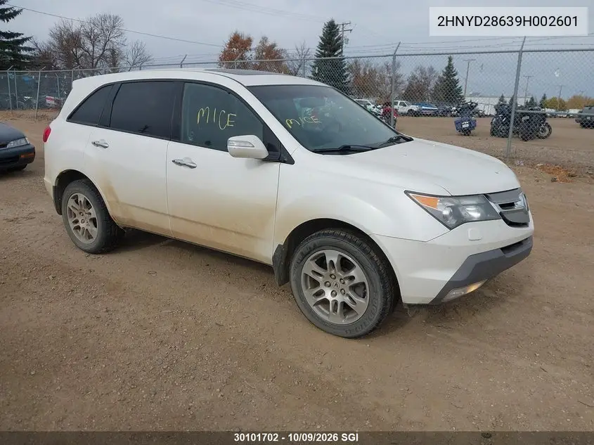 ACURA MDX 2009, VIN 2HNYD28639H002601