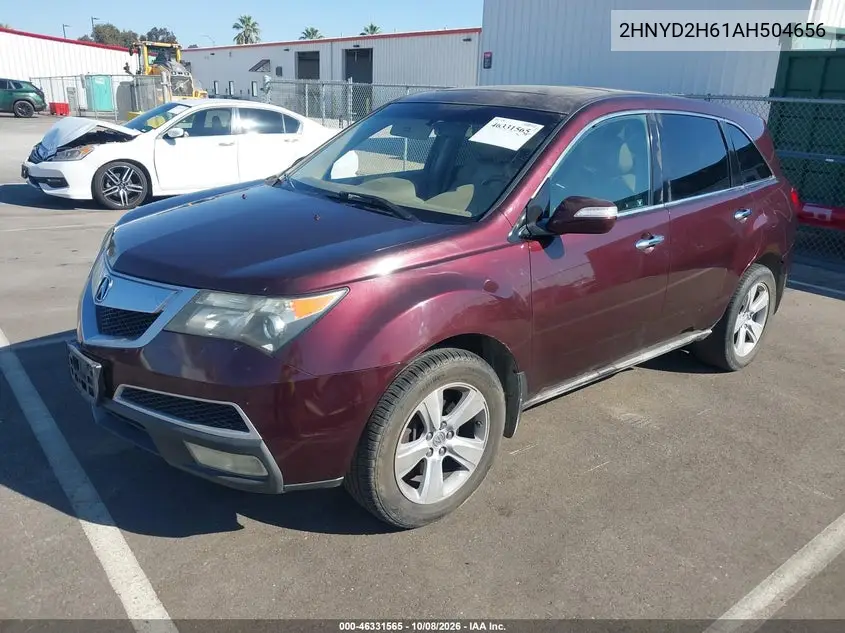 2010 ACURA MDX VIN 2HNYD2H61AH504656 — фото 2