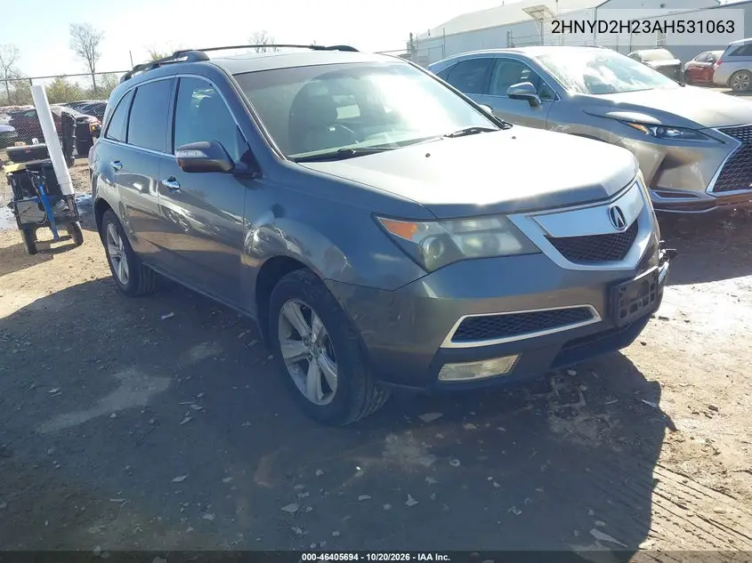 ACURA MDX 2010, VIN 2HNYD2H23AH531063