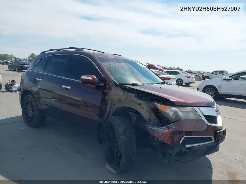 ACURA MDX 2011, VIN 2HNYD2H60BH527007