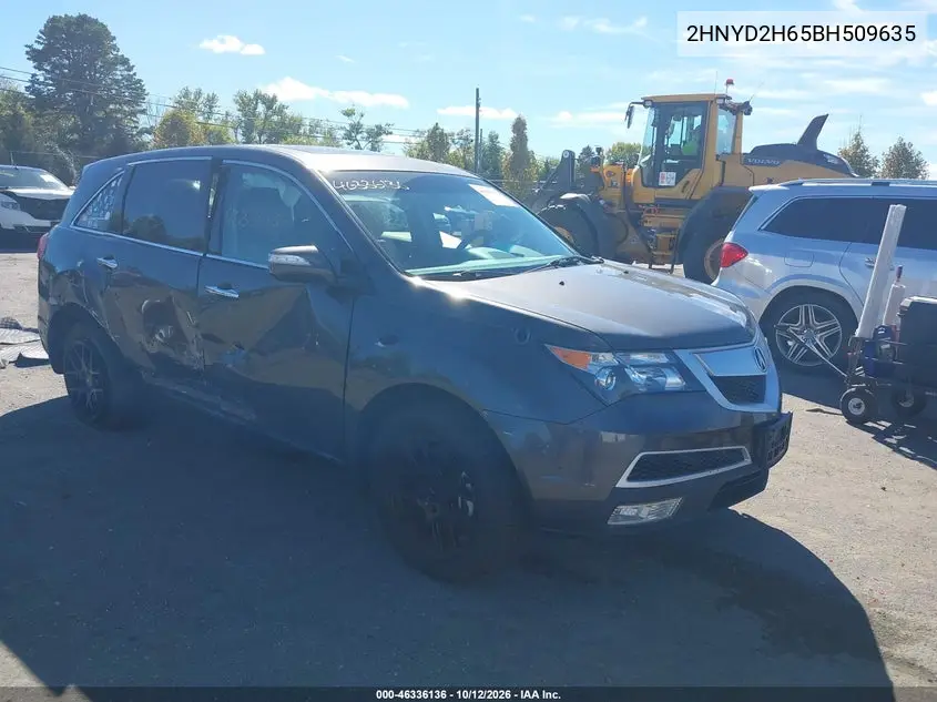 ACURA MDX 2011, VIN 2HNYD2H65BH509635