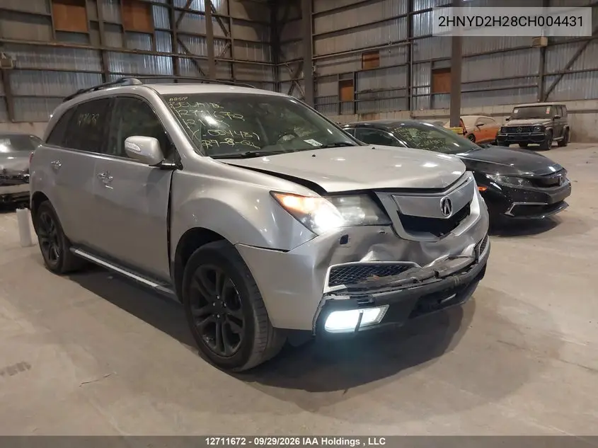 ACURA MDX 2012, VIN 2HNYD2H28CH004431