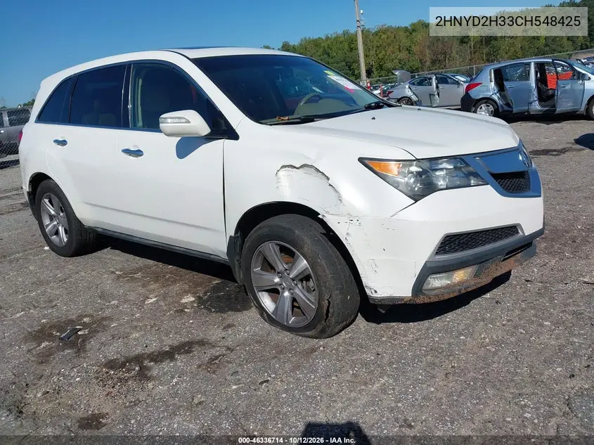 ACURA MDX 2012, VIN 2HNYD2H33CH548425