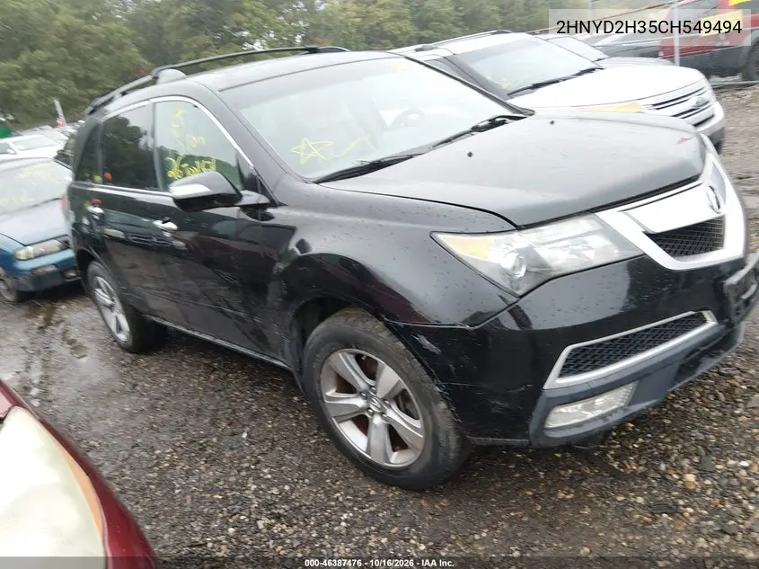 ACURA MDX 2012, VIN 2HNYD2H35CH549494