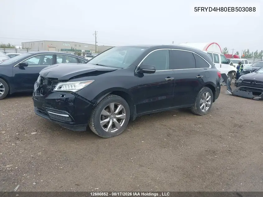 2014 ACURA MDX VIN 5FRYD4H80EB503088 — фото 2