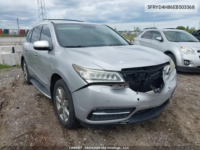 ACURA MDX 2014, VIN 5FRYD4H86EB503368