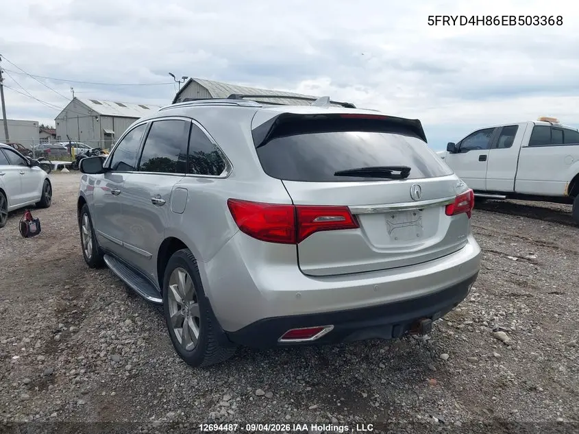 2014 ACURA MDX VIN 5FRYD4H86EB503368 — фото 3