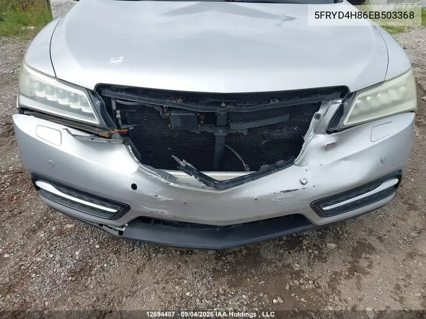 2014 ACURA MDX VIN 5FRYD4H86EB503368 — фото 6