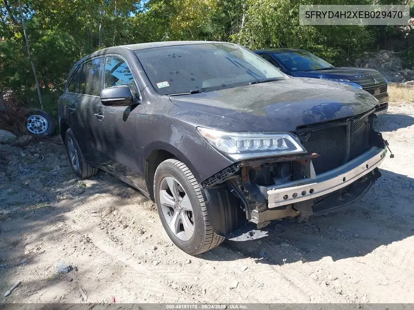 ACURA MDX 2014, VIN 5FRYD4H2XEB029470