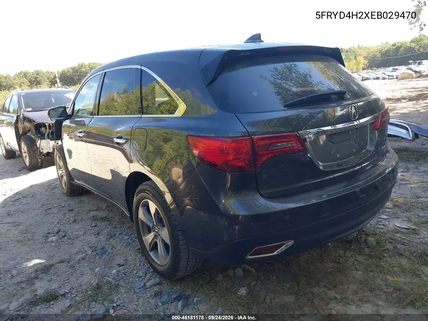 2014 ACURA MDX VIN 5FRYD4H2XEB029470 — фото 3