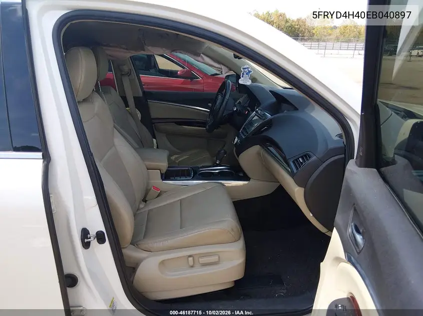 2014 ACURA MDX VIN 5FRYD4H40EB040897 — фото 5