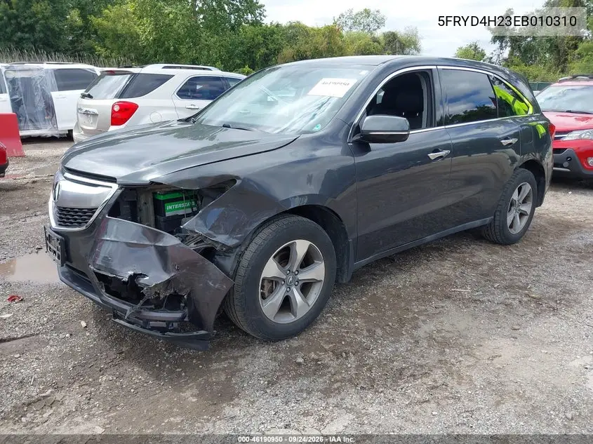 2014 ACURA MDX VIN 5FRYD4H23EB010310 — фото 2