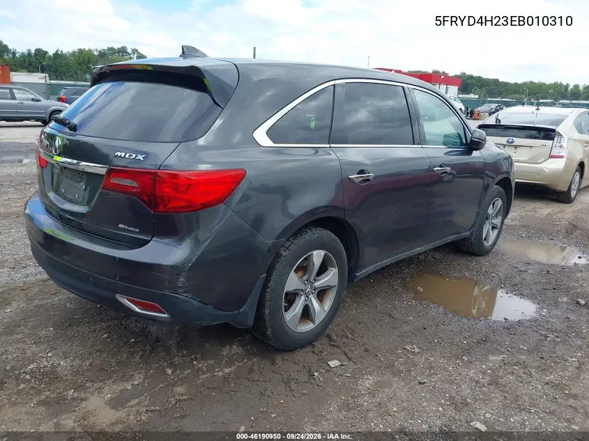 2014 ACURA MDX VIN 5FRYD4H23EB010310 — фото 4