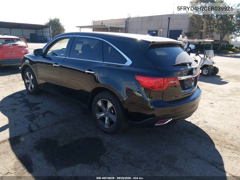 2014 ACURA MDX VIN 5FRYD4H20EB039926 — фото 3