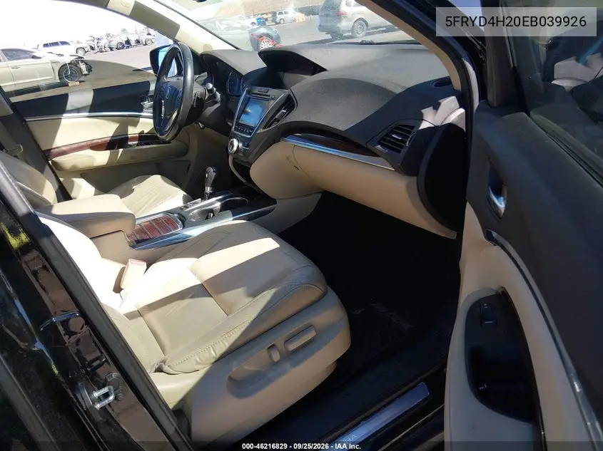 2014 ACURA MDX VIN 5FRYD4H20EB039926 — фото 5