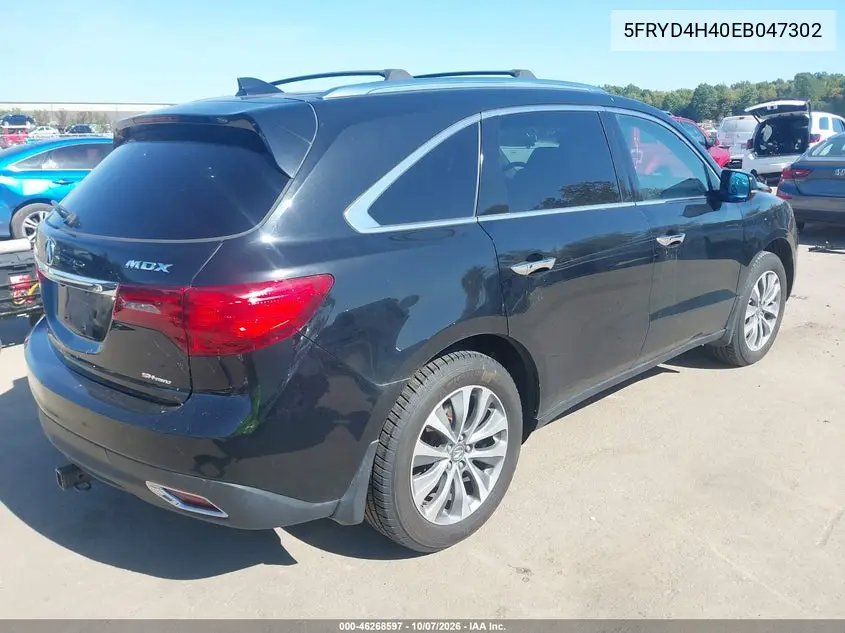 2014 ACURA MDX VIN 5FRYD4H40EB047302 — фото 4
