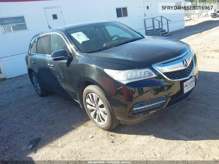 ACURA MDX 2014, VIN 5FRYD4H65EB016967