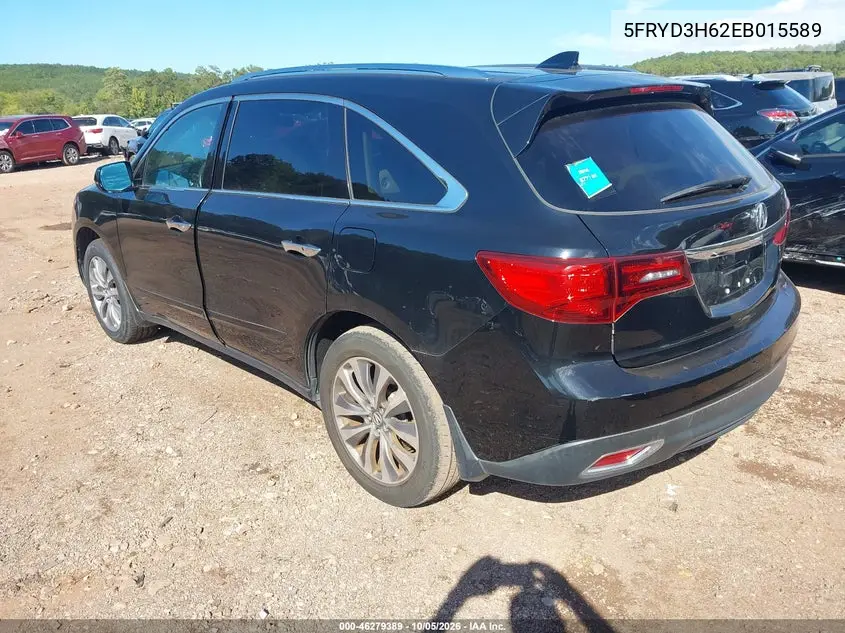 2014 ACURA MDX VIN 5FRYD3H62EB015589 — фото 3