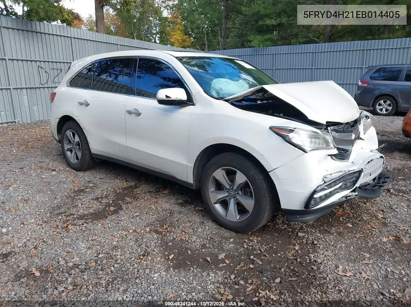 ACURA MDX 2014, VIN 5FRYD4H21EB014405