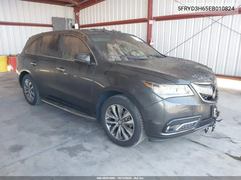 ACURA MDX 2014, VIN 5FRYD3H65EB010824