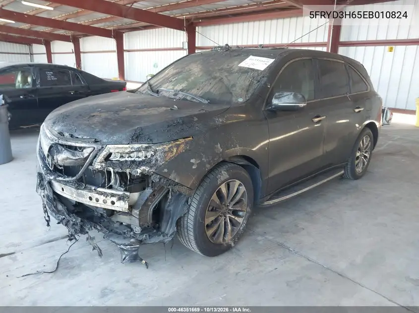 2014 ACURA MDX VIN 5FRYD3H65EB010824 — фото 2