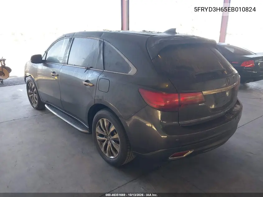 2014 ACURA MDX VIN 5FRYD3H65EB010824 — фото 3