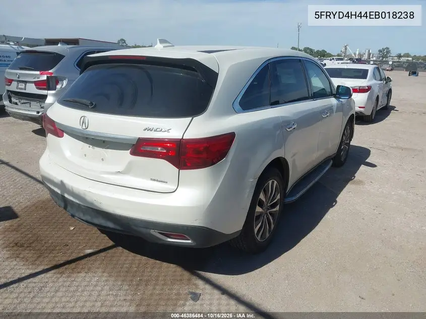 2014 ACURA MDX VIN 5FRYD4H44EB018238 — фото 4