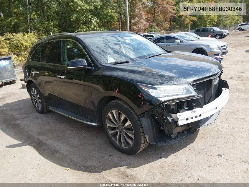 ACURA MDX 2015, VIN 5FRYD4H68FB030346