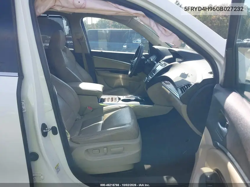 ACURA MDX 2016, VIN 5FRYD4H96GB027232