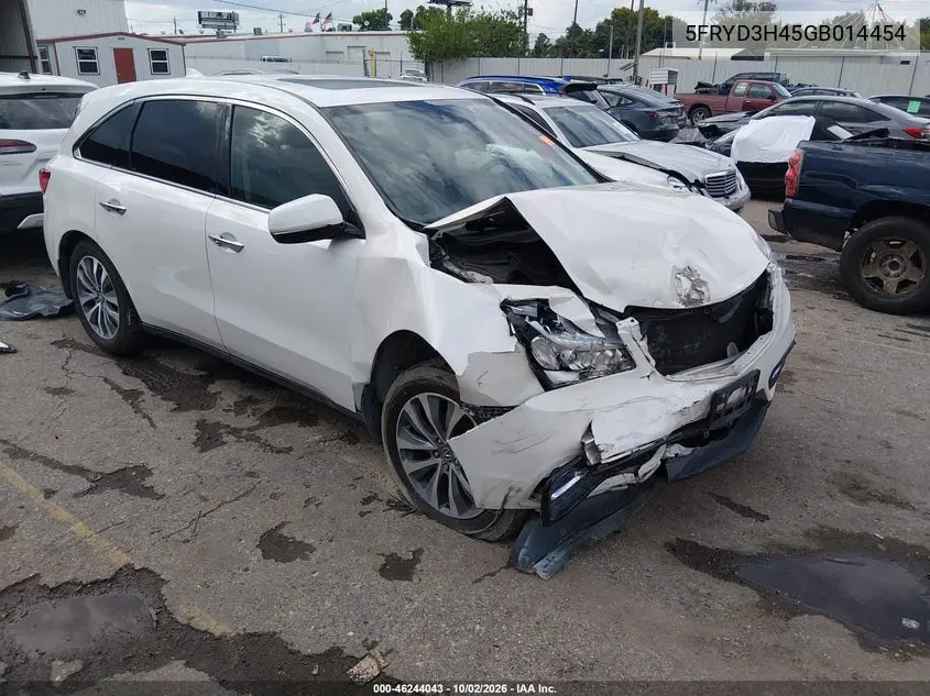 ACURA MDX 2016, VIN 5FRYD3H45GB014454