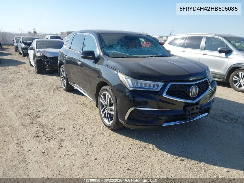 ACURA MDX 2017, VIN 5FRYD4H42HB505085