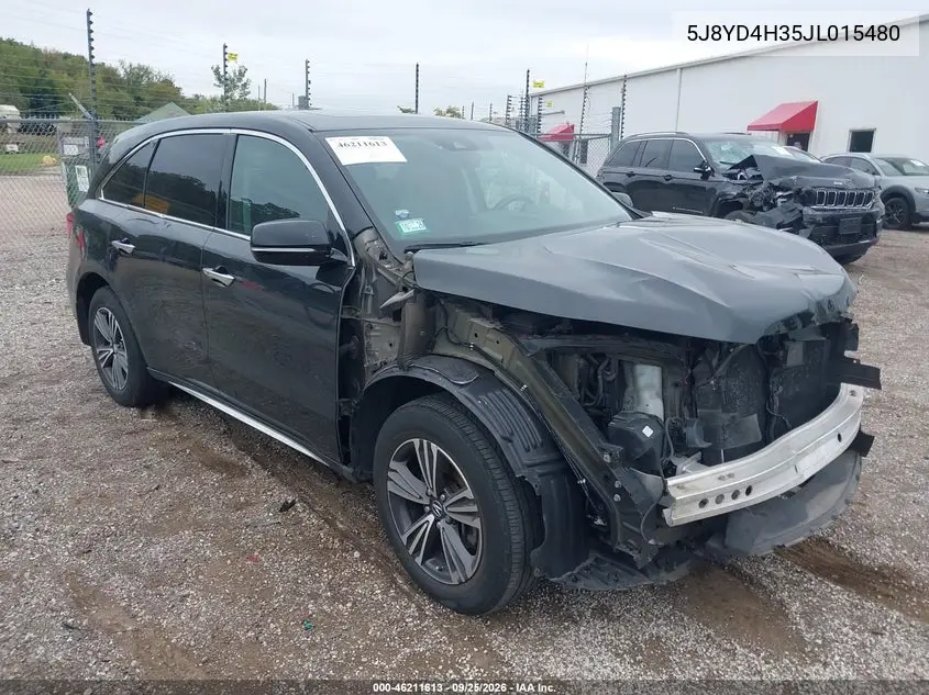 ACURA MDX 2018, VIN 5J8YD4H35JL015480